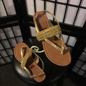 Gold and Brown sandals